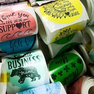 4 ROLL VARIETY PACK 2” ROUND  (400 stickers total)